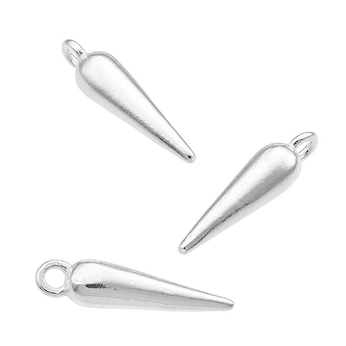 Breloques forme pointu 15×3,6mm avec anneau (5pcs)