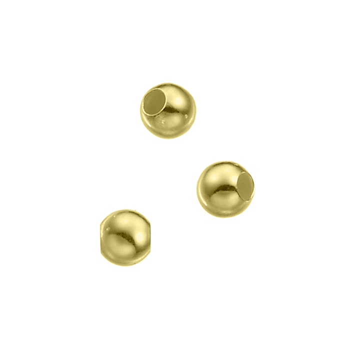 Yellow Gold 3µ – 3mm smooth beads hole 1,2mm (approx. 200pcs)