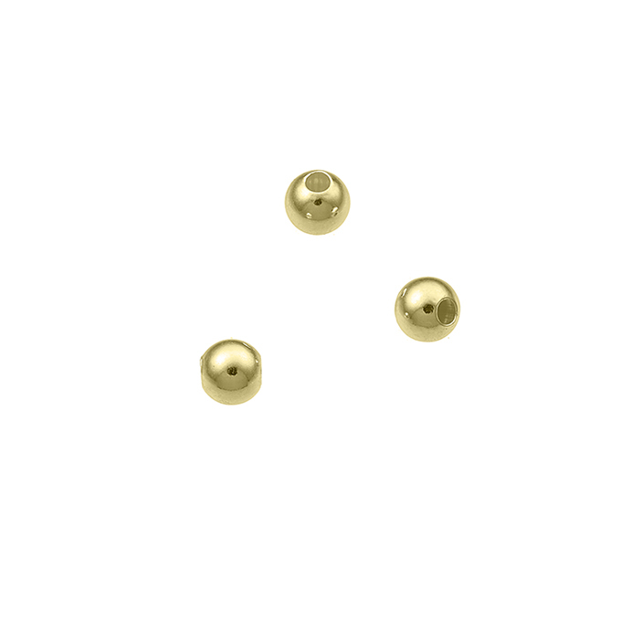 Yellow Gold 3µ – 3mm smooth light beads hole 0,9mm (approx. 200pcs)