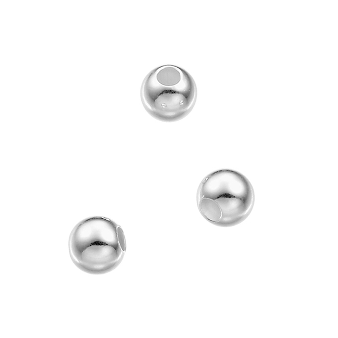 SILVERFILLED – Perles lisses 4mm trou 1,5mm (50pcs)
