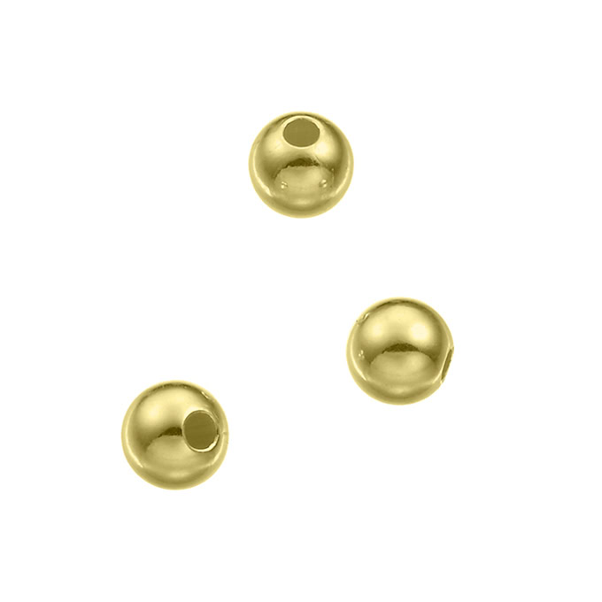 Yellow Gold 3µ – 5mm smooth beads hole 1,5mm (approx. 75pcs)