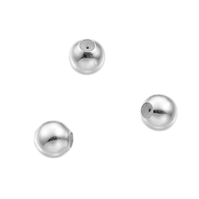 Perles lisses 6mm trou 2,9mm avec silicone bloquant (env. 20pcs)