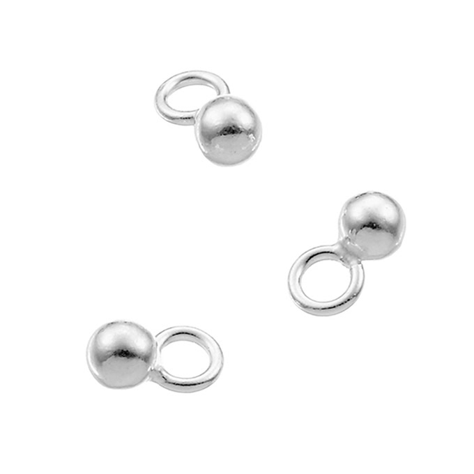 Pendentifs boule lisse 3mm avec anneau (env. 50pcs)