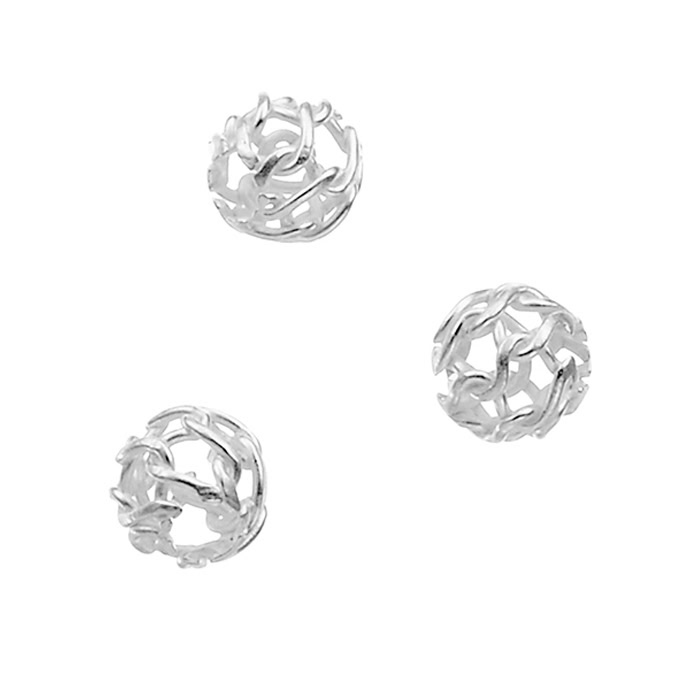 Perles filigranées 4mm trou 1,6mm (env. 100pcs)