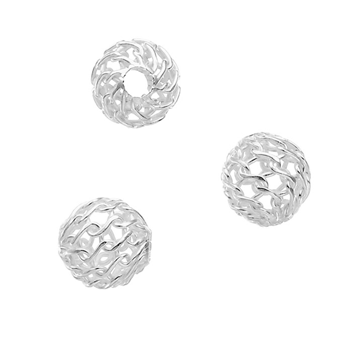 Perles filigranées 6mm trou 2mm (env. 50pcs)