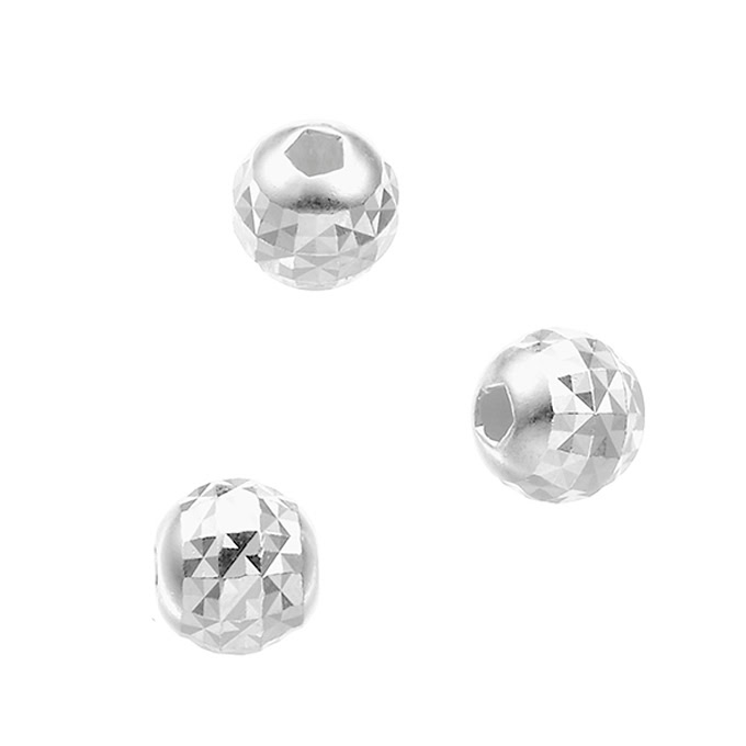 Perles facettées 6mm trou 1,8mm (env. 50pcs)