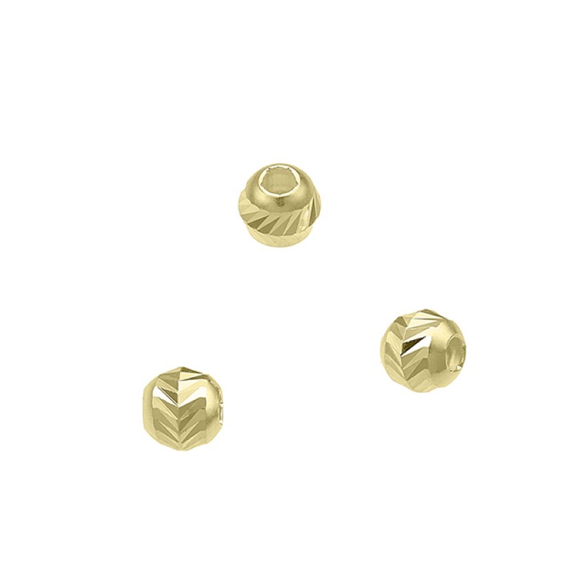 Yellow Gold 3µ – 4mm faceted beads arrow design hole 1,5mm (approx. 100pcs)