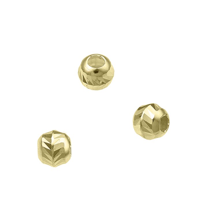 Yellow Gold 3µ – 5mm faceted beads arrow design hole 2,2mm (approx. 50pcs)