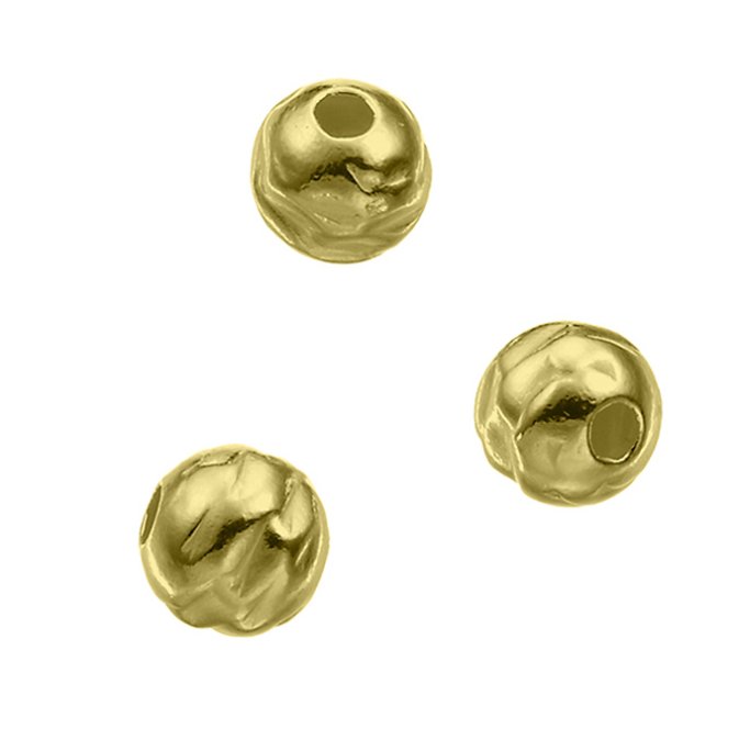 GOLDFILLED – Gehämmerte Perle 6mm Loch 1,8mm (20Stk)
