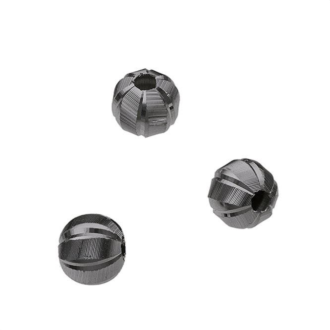 Rhodié Noir – Perles facettées 6mm trou 1,8mm (env. 50pcs)