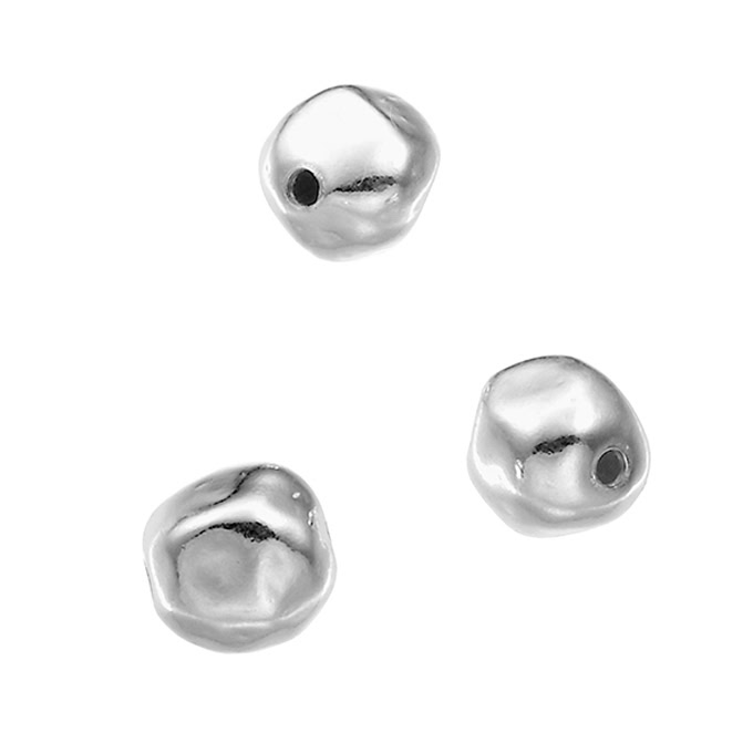 6mm silver nugget beads hole 0,9mm (approx. 30pcs)