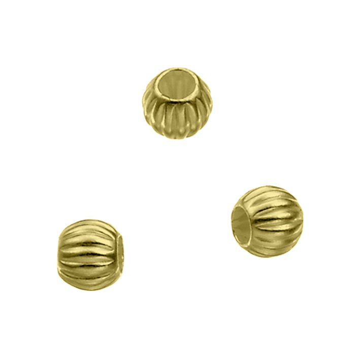GOLDFILLED – Gewellte Perle 3mm Loch 1,5mm (100Stk)