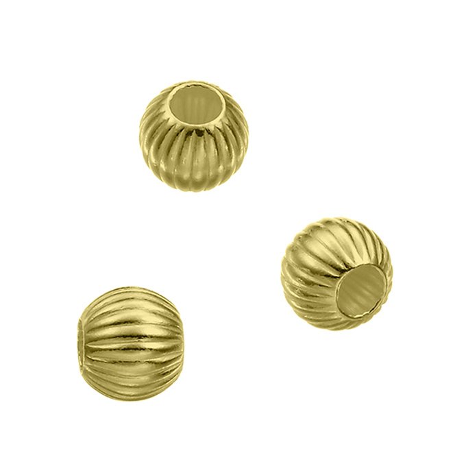 GOLDFILLED – Gewellte Perle 6mm Loch 2,4mm (20Stk)