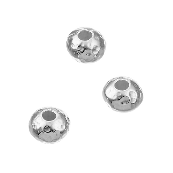 Perles soucoupes martelées 5x4mm trou 1,7mm (30pcs)