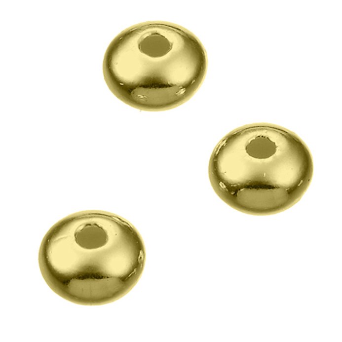 GOLDFILLED – Palline schiacciate lisce 6mm foro 1,5mm (20pz)