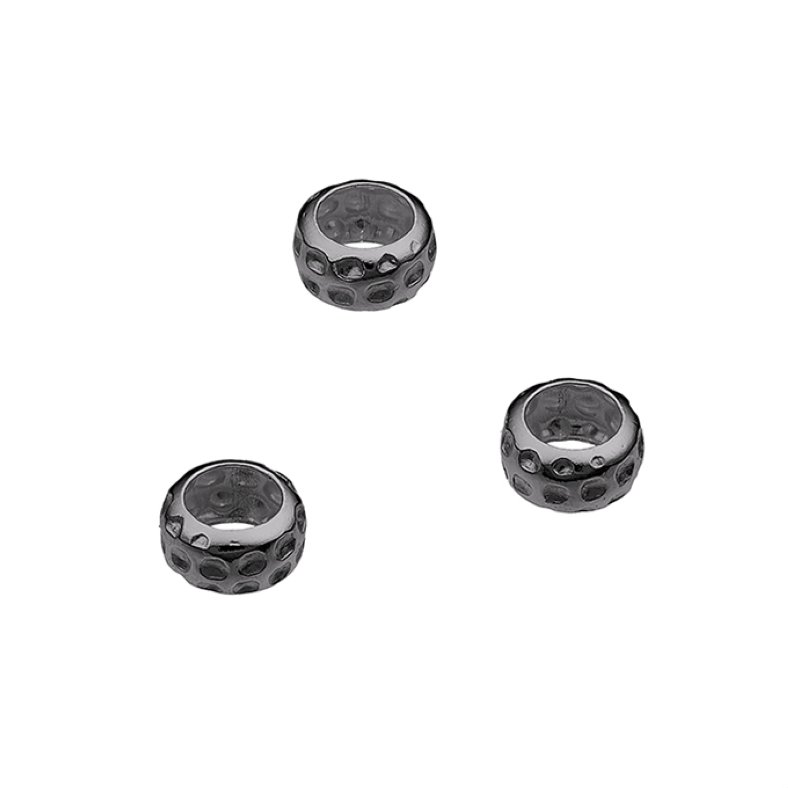 Rodiato Nero – Rondelle martellate 4,5mm foro 3,1mm (circa 50pz)