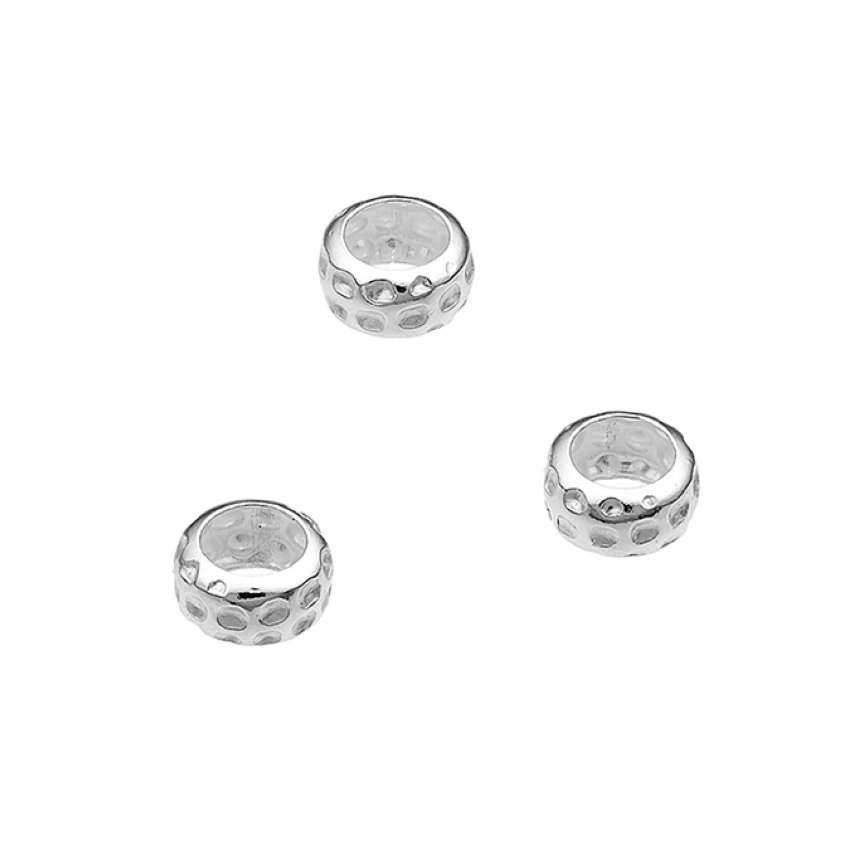 Spacer Perlen gehämmert 4,5mm Loch 3,1mm (ca 50Stk)
