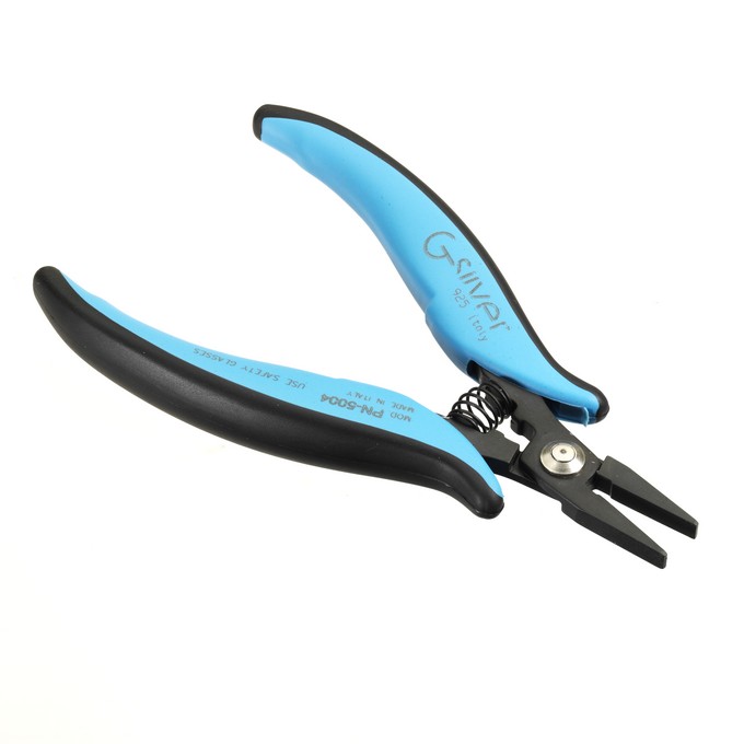 G-silver flat nose plier 180mm with spring (1pc)