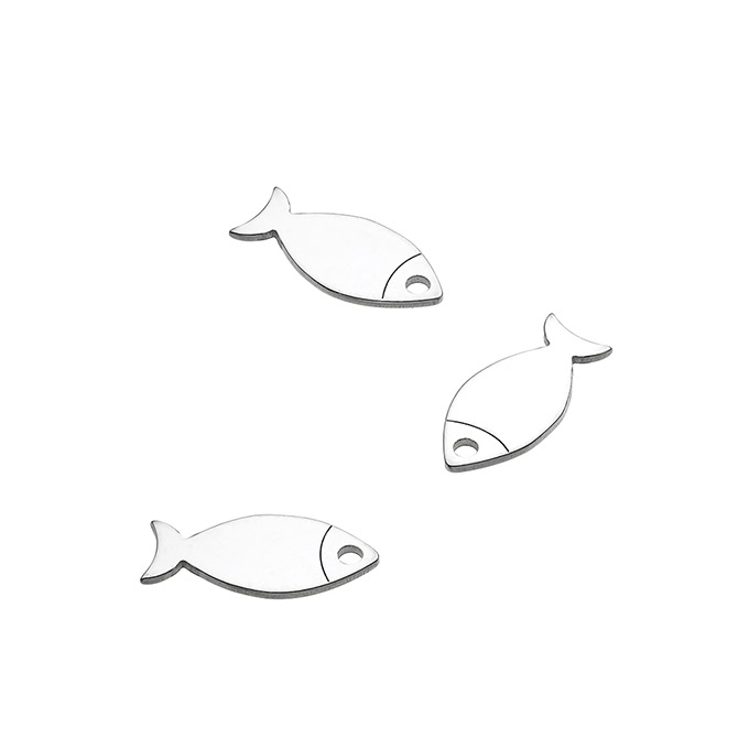 Pendentifs poisson 5x10mm trou 1mm (10pcs)