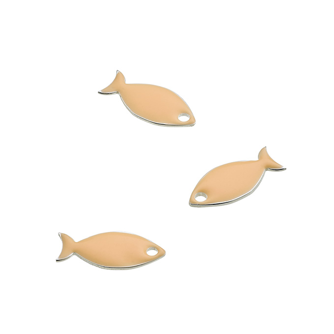 Pendentifs poisson 5x10mm émail pêche trou 1mm (3pcs)