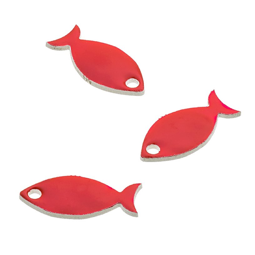 Anhänger Fisch 5x10mm emailliert rot Loch 1mm (3Stk)