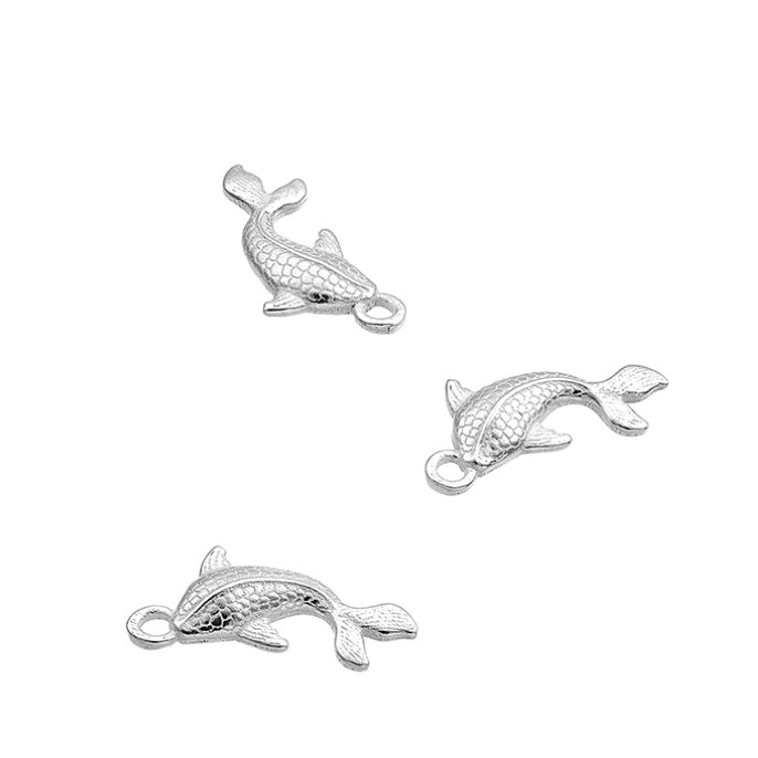 Pendentifs poisson 6 x 12mm avec anneau (3pcs)