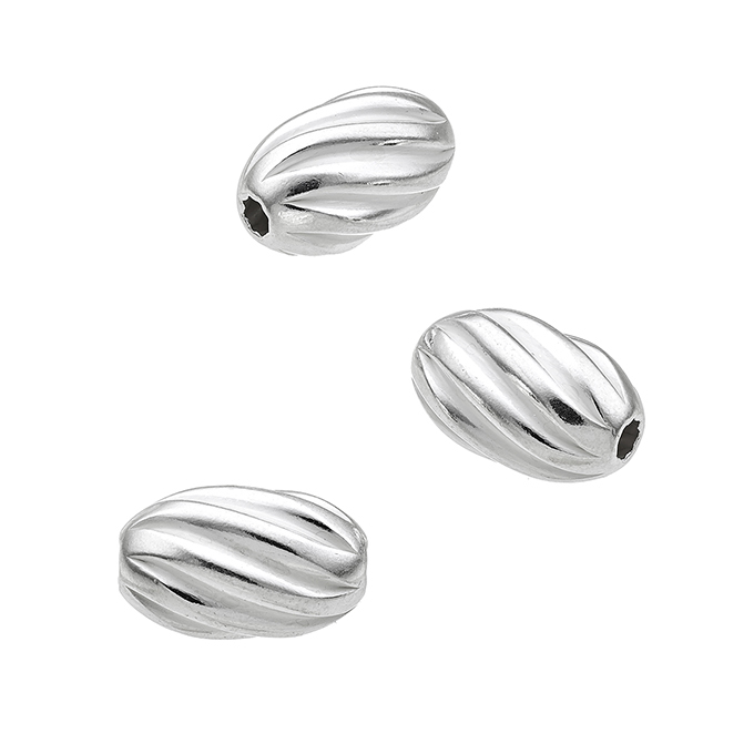 Perles ovales torsadées 8x13mm trou 2,3mm (5pcs)