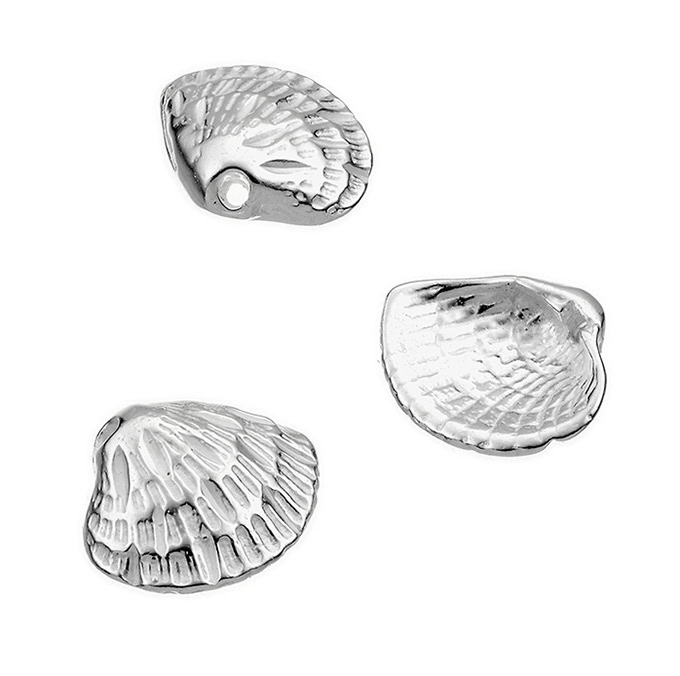 Anhänger Venusmuschel gewölbt 14,3×12,6mm Loch 1,2mm (3Stk)