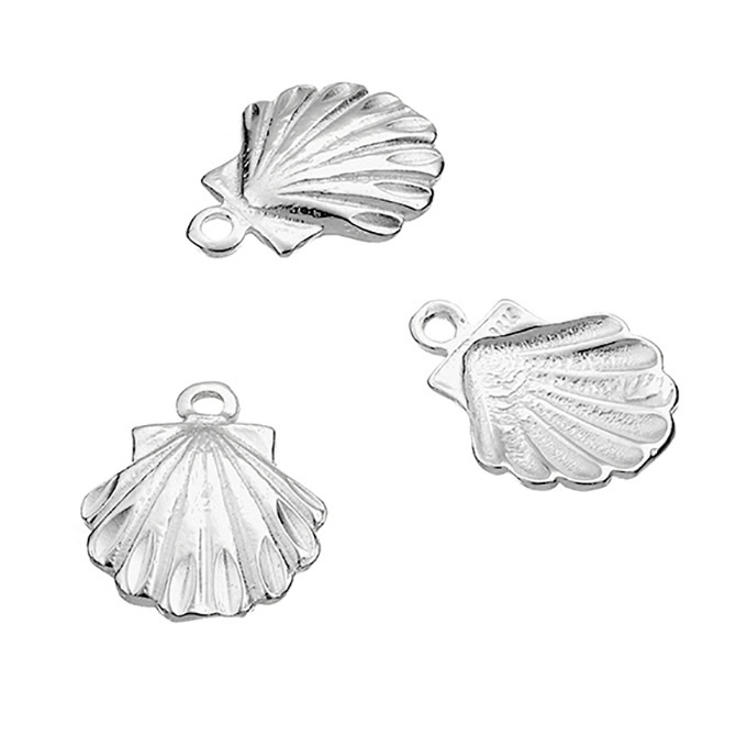 10×10,3mm scallop shell pendant with ring (3pcs)