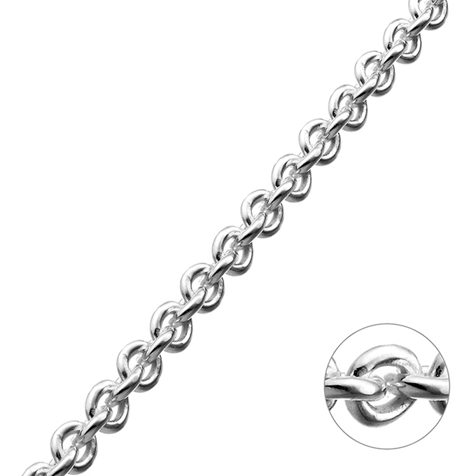 White Rhodium – 3,9mm round rolo chain wire 1mm (1m) | G-Silver