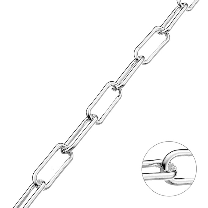 Rectangular link chain 4,8×13,3mm wire 1,1mm (1m)