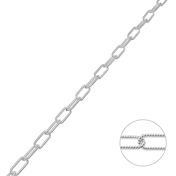 Rechteckige Kettenglieder 6×15,5mm Draht 1,5mm verdreht (50cm)