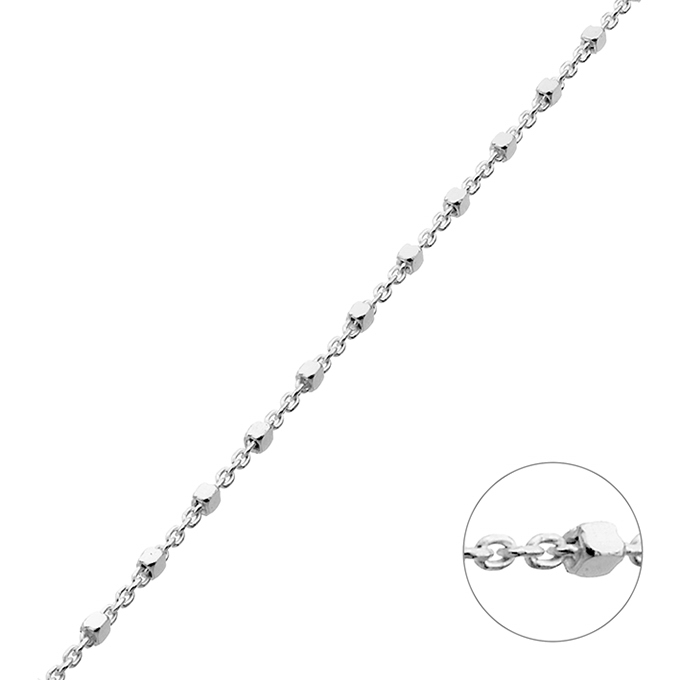 1,2mm oval rolo chain wire 0,3mm with squared beads 1,2mm (1m)