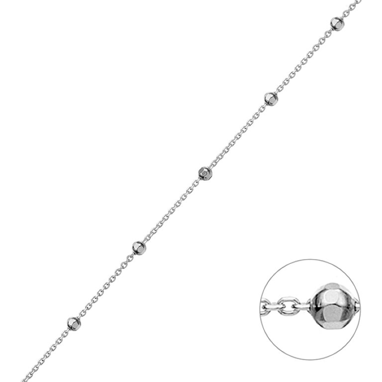 Catena forzatina 1,2mm palline sfaccettate 2,4mm filo 0,3mm (1m)