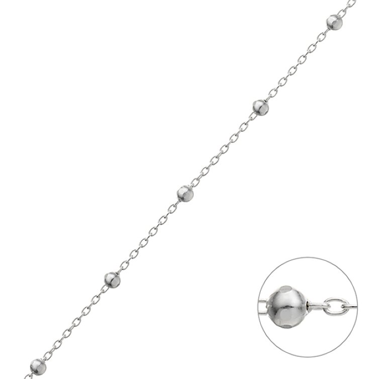 Catena forzatina 1,2mm palline martellate 2,5mm (1m)