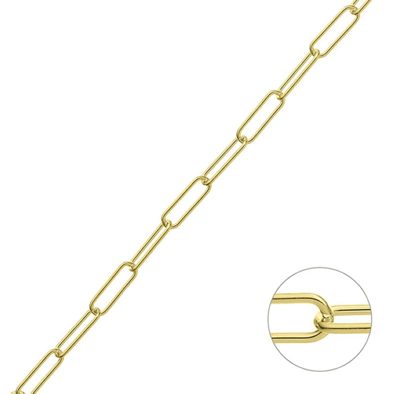 Placcato Oro 1µ – Catena rolò rettangolare 2,9×8,9mm filo 0,6mm (1m)