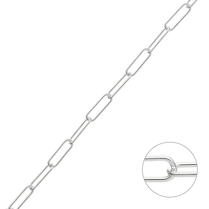 Catena rolò rettangolare 2,9×8,9mm filo 0,6mm (1m)