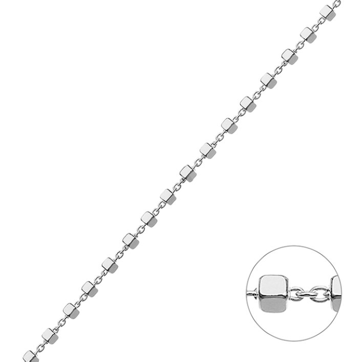 1,15mm rolo chain with square beads 2mm wire 0,35mm (1m)