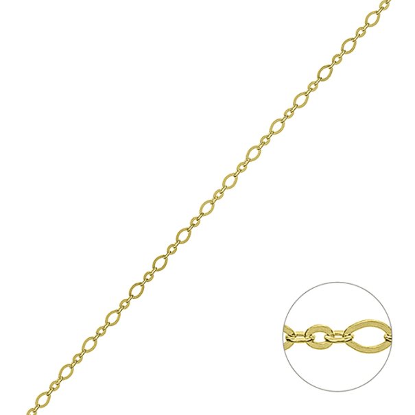 Yellow Gold 3µ – 2mm alternating flat rolo chain 0,45mm wire (1m)