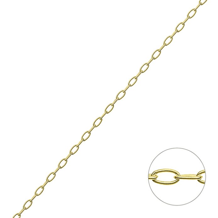 Goldgelb Vergoldet 1µ – Ovale ankerkette 1,8mm Draht 0,4mm (1m)