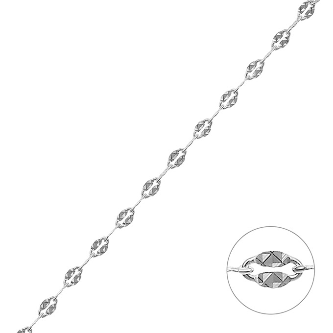 2,8mm flat hammered Cobra chain (1m)