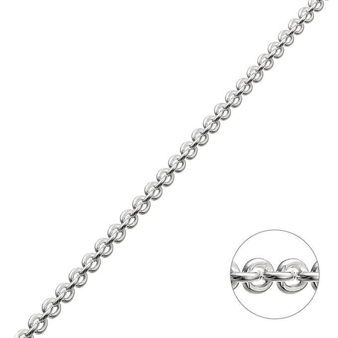 2,2mm round rolo chain wire 0,6mm (1m) | G-Silver