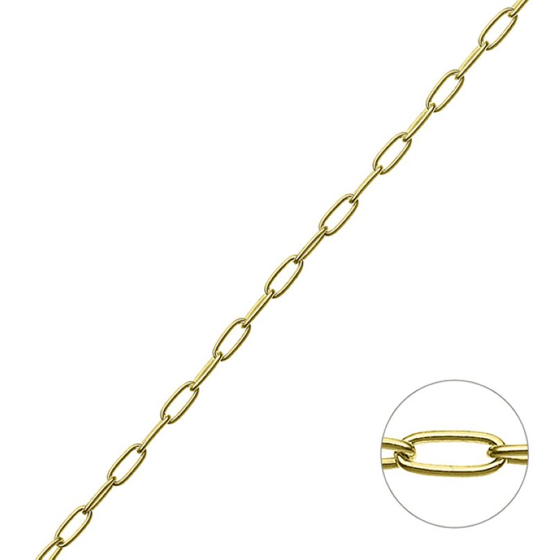 Yellow Gold 3µ – 2,3mm oval rolo chain wire 0,6mm (1m)