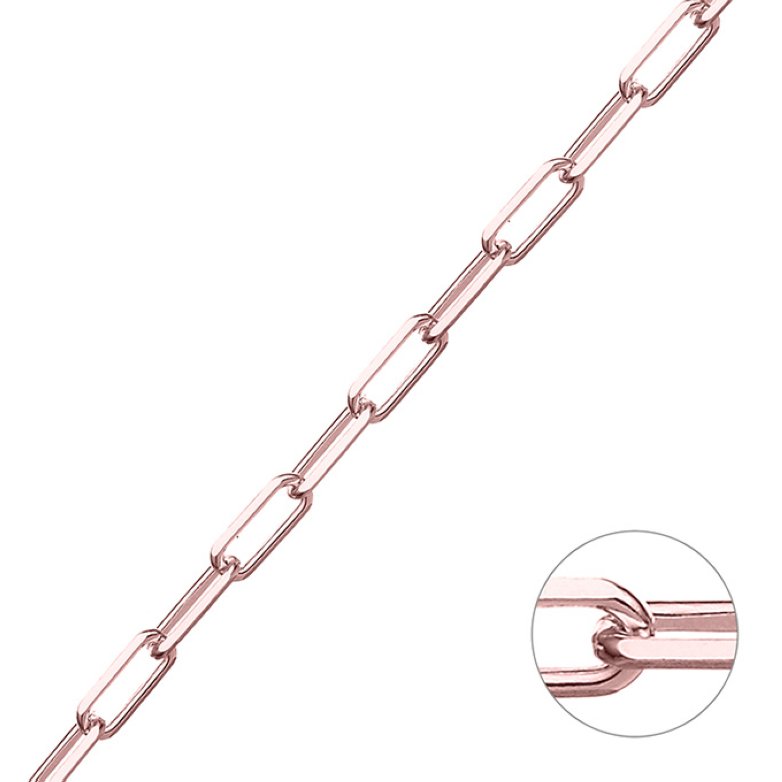 Rose Vergoldet 1µ – Rechteckige Kettenglied 3,6×8,9mm Draht dreieckig 0,9mm (1m)