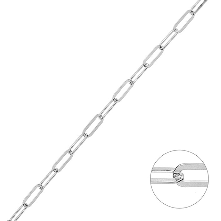 Catena rolò rettangolare piatta 3,2mm filo 0,8mm (1m)