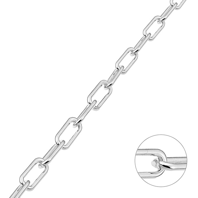 Rectangular link chain 3,7x9mm wire 0,9mm (1m)