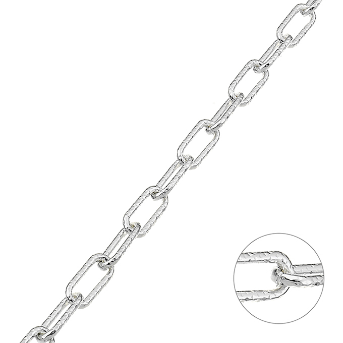 Facetted rectangular link chain 3,7x9mm wire 0,9mm (1m)