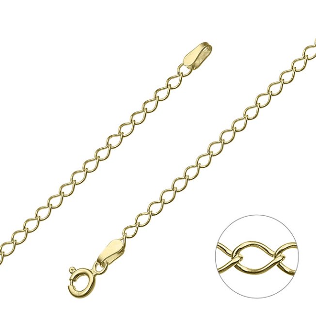 Yellow Gold 3µ – 3mm faceted rombo chain wire 0,5mm (1m)