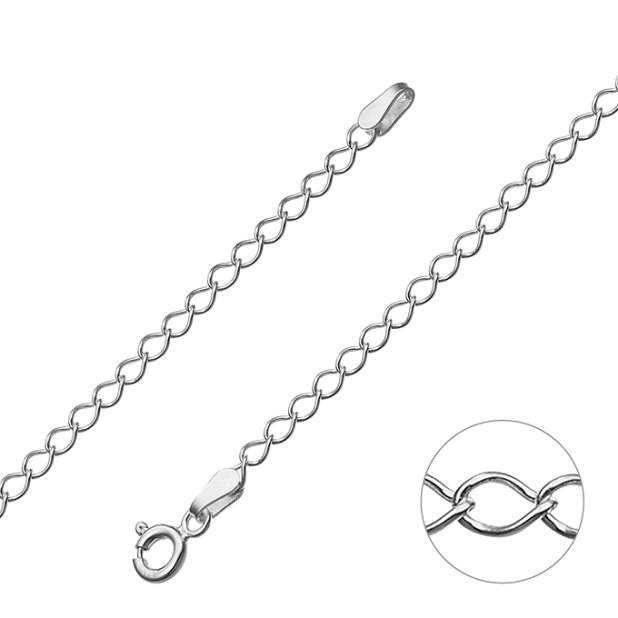Weiss Rhodiniert – Rombokette 3mm nicht facettiert Draht 0,5mm (1m)