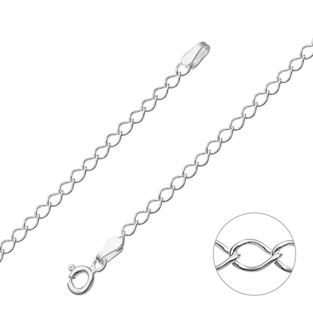 Catena rombo 3mm sfaccettata filo 0,5mm (1m)